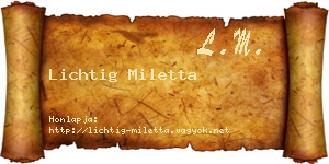 Lichtig Miletta névjegykártya